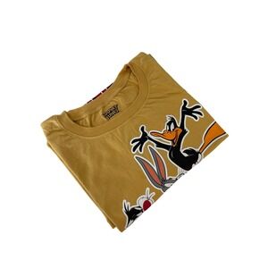 Looney Tunes Thats All Folks! Graphic T-Shirt XXXL Gold Vintage Style